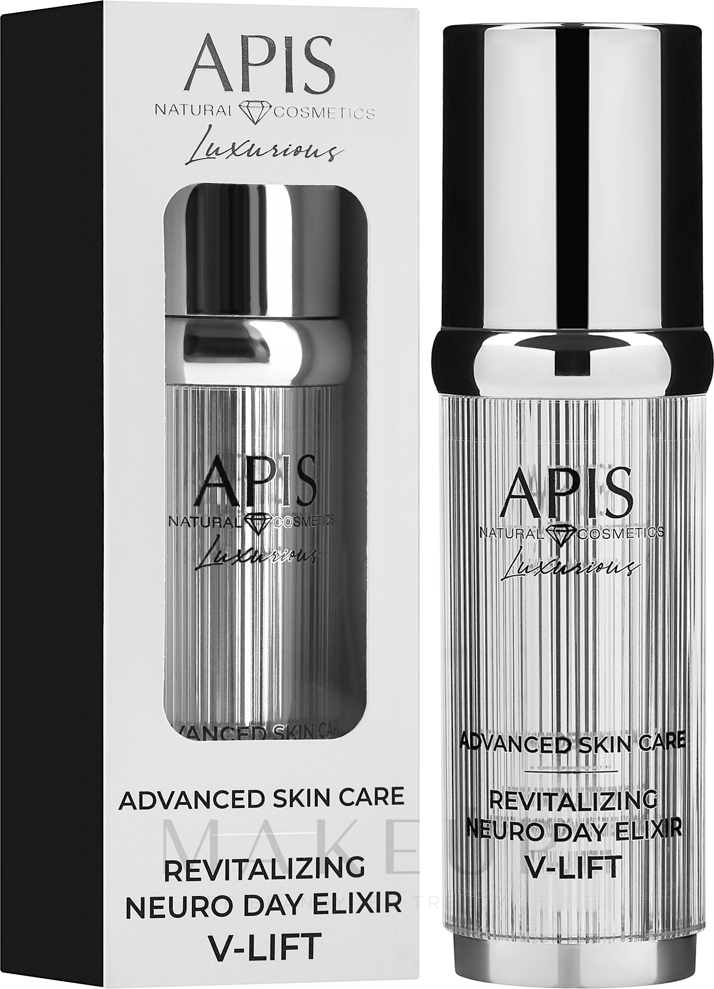 Vitalisierendes Gesichtselixier mit Braunalgenextrakt - APIS Professional Advanced Skin Care Revitalizing Neuro Day Elixir V-Lift — Bild 50 ml