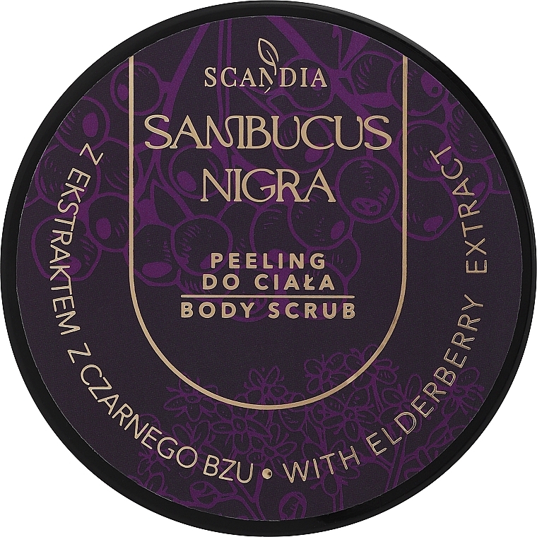 Zucker-Salz-Peeling mit Holunderblüten und Holunderblütenextrakt - Scandia Sunbucus Nigra Body Scrub — Bild N1