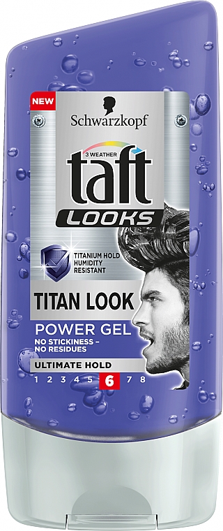 Haargel "Titan" ultimativ straker Halt für Männer - Schwarzkopf Taft Looks Titan Look Power Gel No Stickness-No Residues — Bild N1
