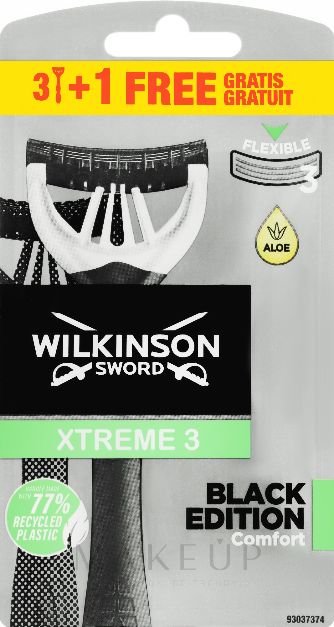 Einwegrasierer 3+1 St. - Wilkinson Sword Xtreme 3 Black Edition — Bild 4 St.