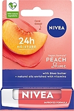 Feuchtigkeitsspendender Lippenbalsam Peach Shine - Nivea Lip Care Peach Shine Lip Balm — Foto N1