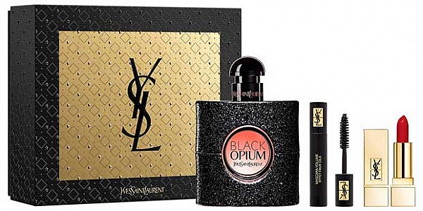 Yves Saint Laurent Black Opium - Duftset (Eau de Parfum 50ml + Wimperntusche Mini 7.5ml + Lippenstift 3.7g) — Bild N1