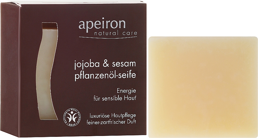 Körperseife mit Jojoba und Sesam für empfindliche Haut - Apeiron Jojoba & Sesame Vegetable Oil Soap — Bild N1
