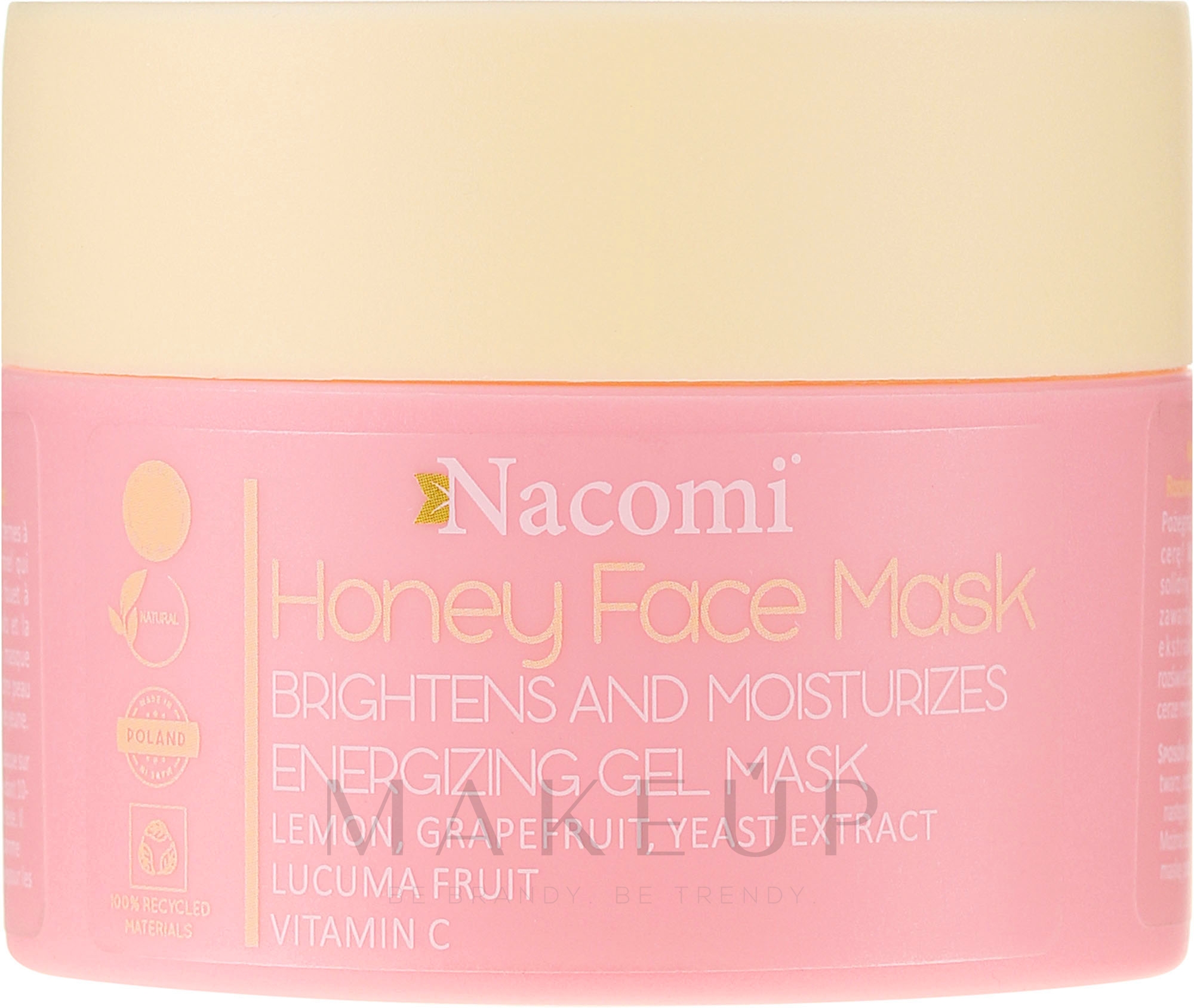 Aufhellende und feuchtigkeitsspendende Gelmaske für das Gesicht mit Honig - Nacomi Honey Face Gel-Mask — Bild 50 ml