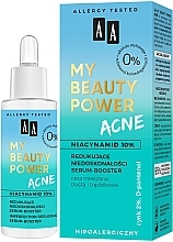 Düfte, Parfümerie und Kosmetik Entzündungshemmender Serum-Booster für das Gesicht mit Niacinamid 10%, Zink und AHA-Säuren - AA My Beauty Power Acne