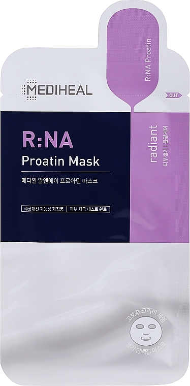 Aufhellende Gesichtsmaske mit Aminosäuren und Peptiden - Mediheal R:NA Whitening Proatin Mask — Bild N1