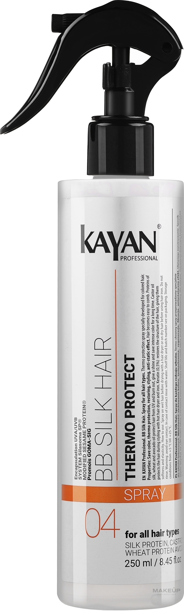 Hitzeschutzspray für coloriertes Haar - Kayan Professional BB Silk Hair Spray — Bild 250 ml