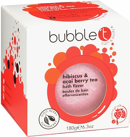 Badebombe Hibiskus & Acai Beere - Bubble T Bath Fizzer Hibiscus & Acai Berry — Bild N1