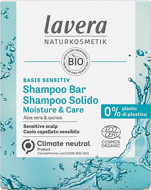 Festes Haarshampoo mit Aloe Vera - Lavera Basis Sensitiv Shampoo Bar — Bild N1