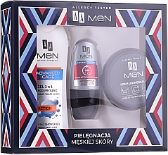 Düfte, Parfümerie und Kosmetik Gesichtspflegeset - AA Men (Gesichtscreme 125ml + Duschgel 400ml + Deo Roll-on 50ml)