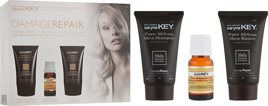 Haarwiederherstellungs-Set - Saryna Key Damage Repair (mask/40ml + shm/40ml + oil/10ml) — Bild N1