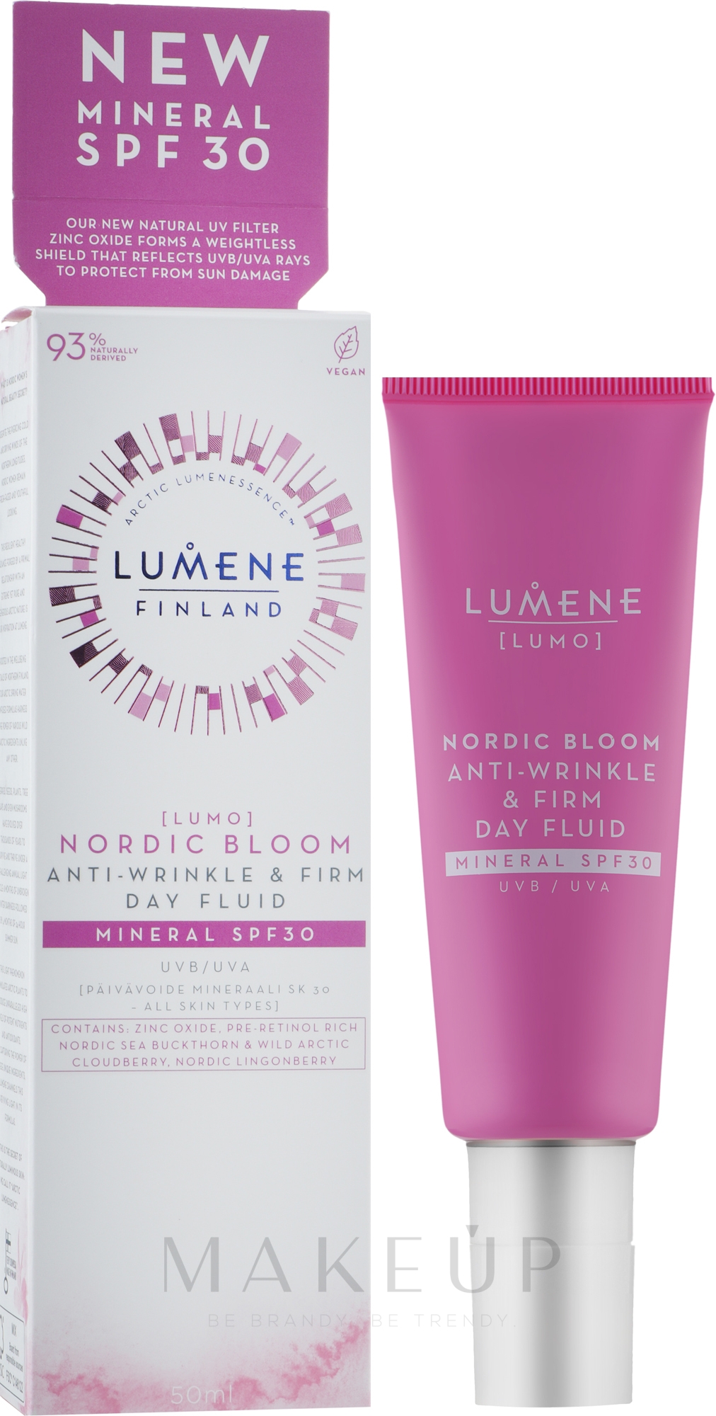 Straffendes Anti-Falten Gesichtsfluid für den Tag SPF 30 - Lumene Lumo Nordic Bloom Anti-Wrinkle & Firm Day Fluid Mineral SPF30 — Bild 50 ml