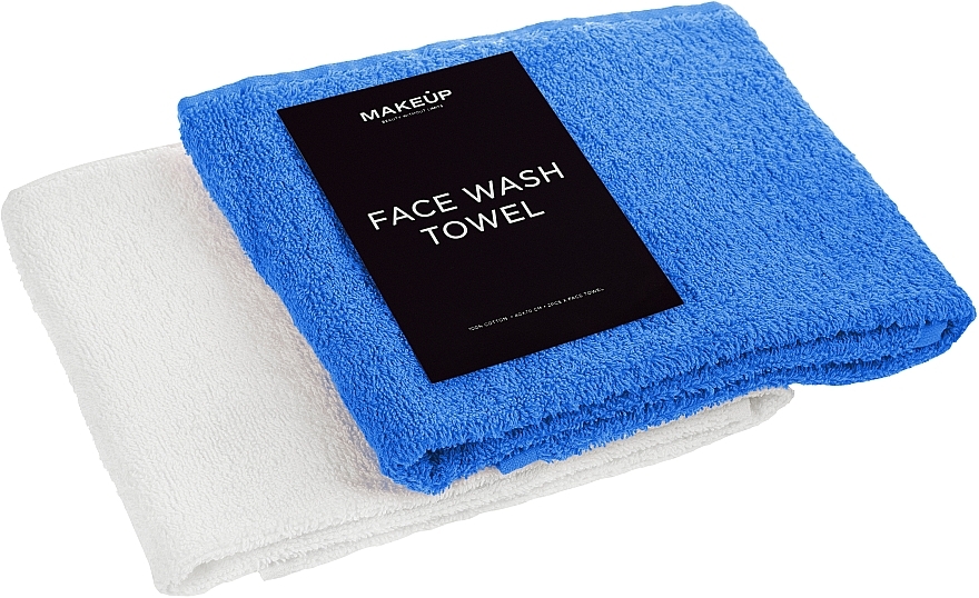 Gesichtstücher-Set weiß und blau Twins - MAKEUP Face Towel Set Blue + White — Bild N2