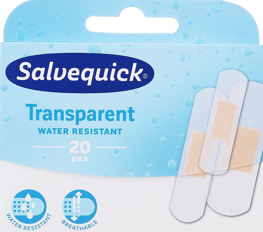 Wasser- und schmutzabweisende Pflaster transparent - Salvequick Transparent — Bild N1