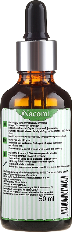 Hanfsamenöl für den Körper - Nacomi Hemp Seed Oil — Foto N2