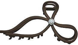 Haarspange Schleife mit Perlen braun - Lolita Accessories — Bild N1