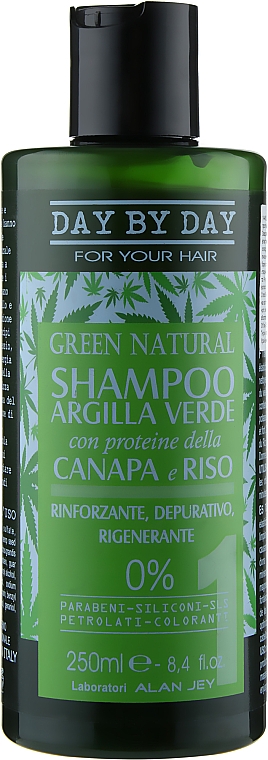 Shampoo mit grüner Tonerde, Hanf und Reisproteinen - Alan Jey Green Natural Shampoo — Bild N1