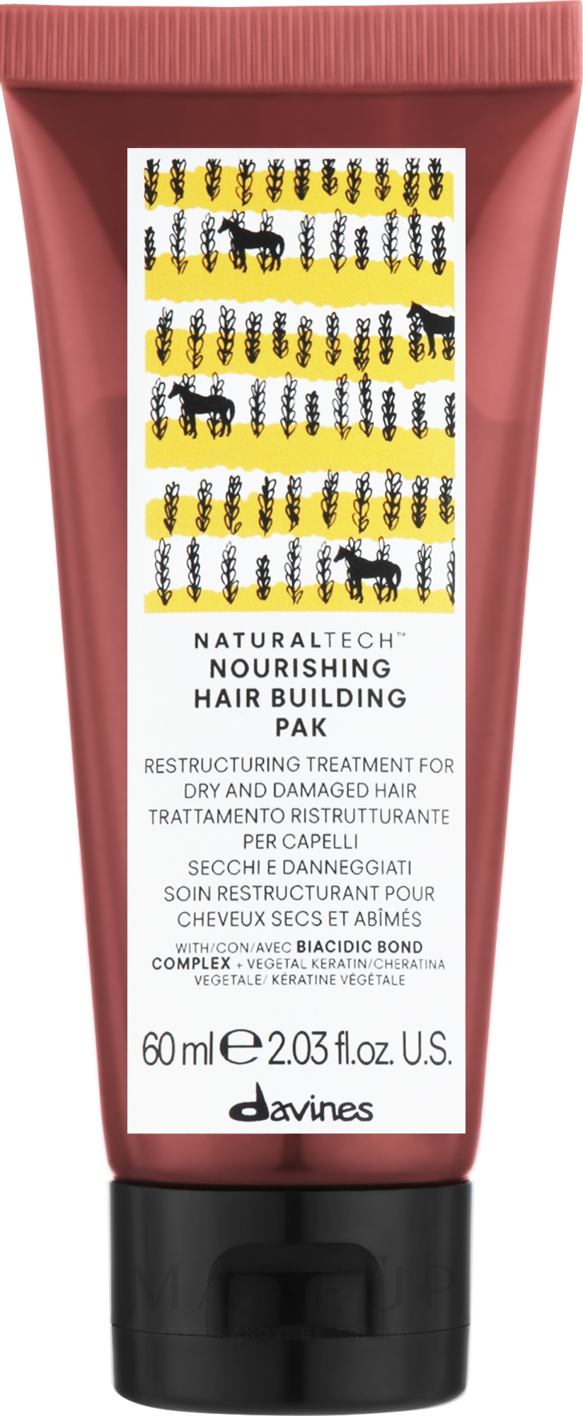 Pflegende Maske für trockenes und strapaziertes Haar mit Phytoceuticals - Davines Nourishing Bulding Pak — Bild 60 ml