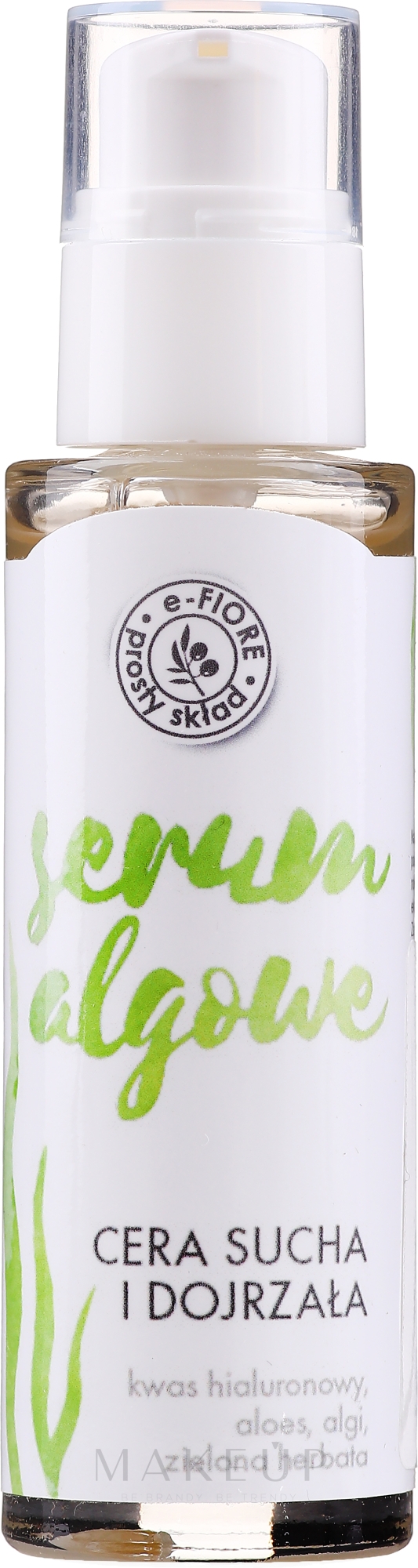 Hyaluronserum für das Gesicht mit Algen und grünem Tee - E-Fiore Serum — Bild 30 ml