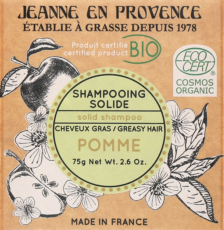 Festes Shampoo Apfel - Jeanne en Provence BIO Apple Solid Shampoo — Bild N1