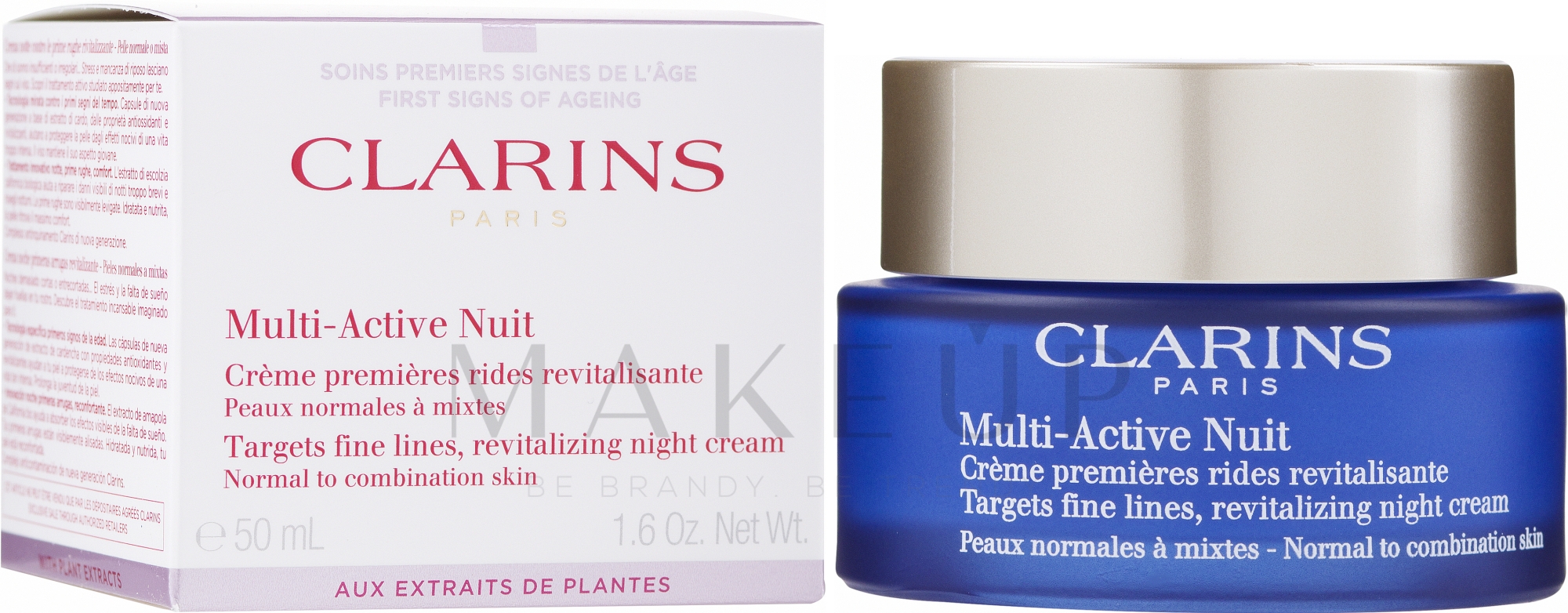 Pflegende und revitalisierende Nachtcreme für normale bis gemischte Gesichtshaut - Clarins Multi Active Revitalizing Night Cream — Bild 50 ml