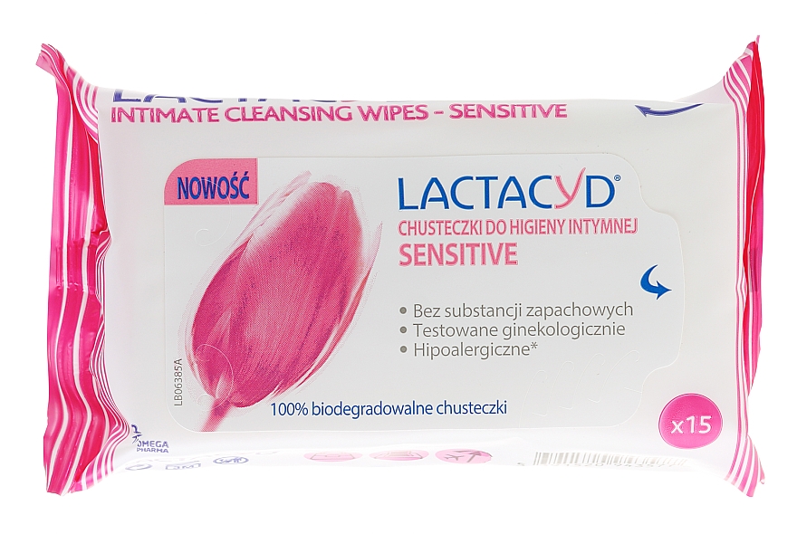 Intim-Pflegetücher für empfindliche Haut 15 St. - Lactacyd Sensitive Intimate Wipes — Bild N1