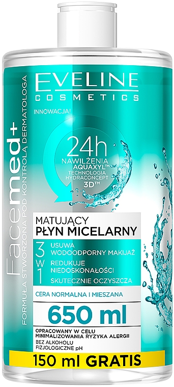Mizellenwasser für das Gesicht - Eveline Cosmetics Facemed+ — Bild N1