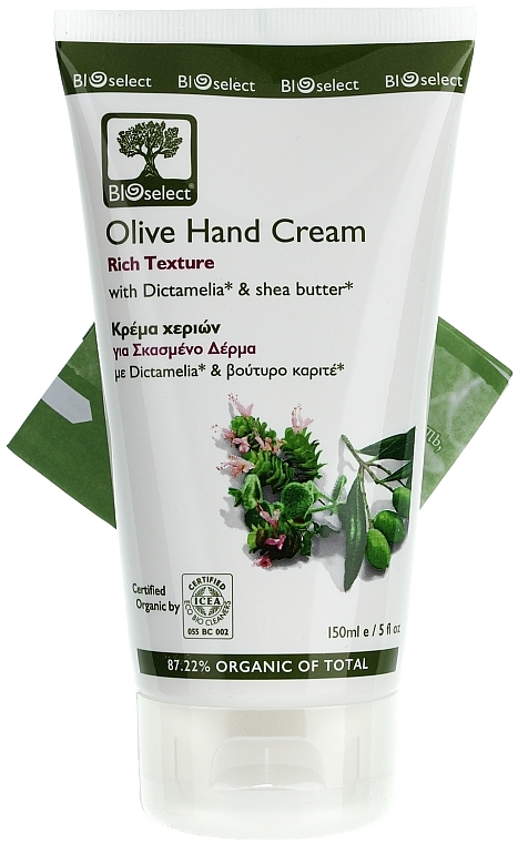 Pflegende Handcreme mit Dictamelia und Sheabutter - BIOselect Olive Hand Cream Rich Texture