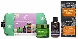 Abschminkpad-Set - Apivita Bee Radiant Signs Of Aging & Anti-Fatigue Rich Texture (foam/75 ml + f/cr/50ml + mask/2x8ml + pouch) — Bild N1