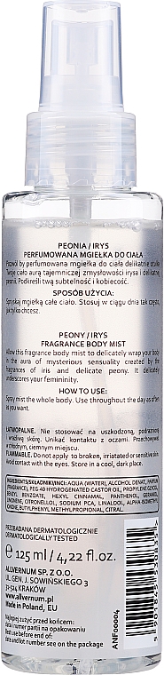 Parfümiertes Körperspray mit Pfingstrose und Iris - Allvernum Nature's Essences Body Mist — Foto N3
