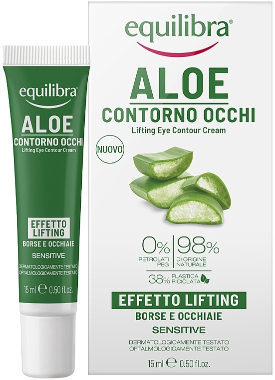 Straffende Augencreme mit Aloe - Equilibra Aloe Lifting Eye Contour Cream — Bild N1
