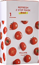 Düfte, Parfümerie und Kosmetik 2-Stufige Tuchmaske für das Gesicht mit Tomate - Village 11 Factory Refresh 2-Step Mask Red