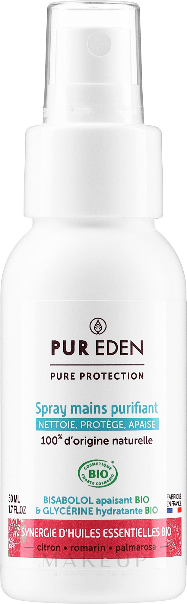 Antibakterielles Handspray mit Palmarosa, Zitrone und Rosmarin - Pure Eden Pure Protection — Bild 50 ml