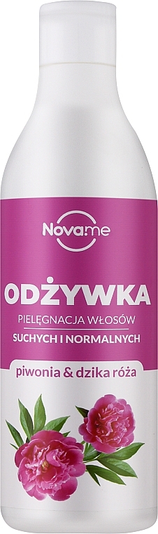 Conditioner für trockenes und normales Haar für Pfingstrose und Hagebutte - Novame — Bild N1