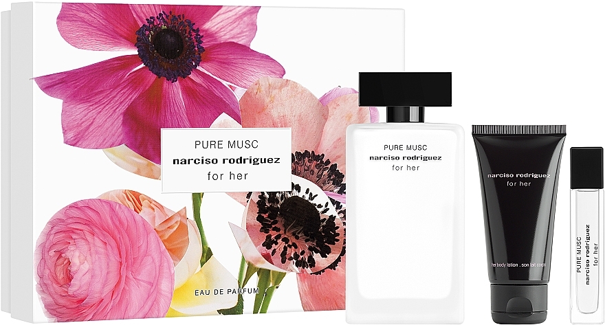 Duftset (Eau de Parfum 100ml + Eau de Parfum Mini 10ml + Körperlotion 50ml) - Narciso Rodriguez For Her Pure Musc — Bild N1