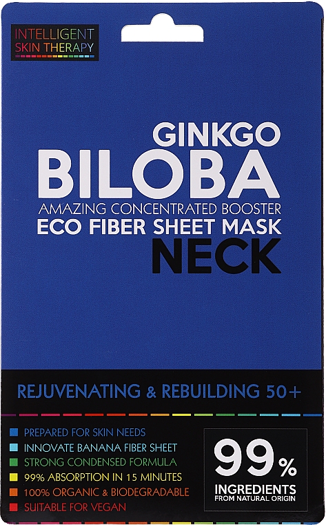 	Verjüngende und regenerierende Tuchmaske für den Hals mit Gingko Biloba-Extrakt 50+ - Beauty Face IST Rejuvenating & Rebuilding Neck Mask Ginkgo Biloba — Bild N1
