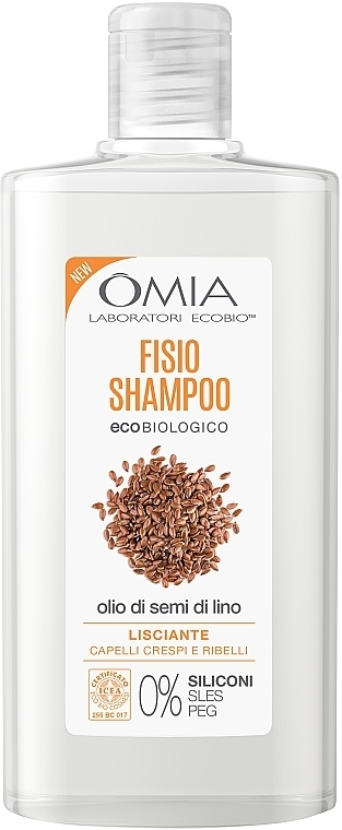 Haarshampoo mit Leinöl - Omia Laboratori Ecobio Linseed Oil Shampoo — Bild N1