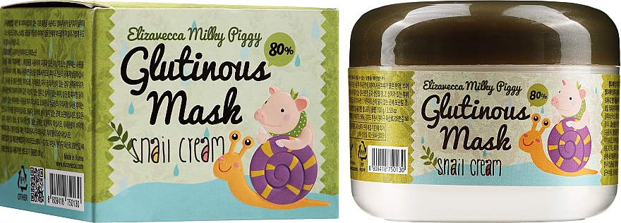 Creme-Maske für die Nacht mit Schneckenschleim - Elizavecca Face Care Milky Piggy Glutinous Mask 80% Snail Cream — Bild N2