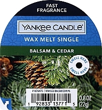 Düfte, Parfümerie und Kosmetik Aromatisches Wachs - Yankee Candle Balsam & Cedar Wax Melts