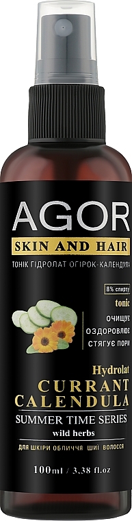 Tonikum für Gesicht, Hals und Haare mit Gurken-Calendula-Hydrolat - Agor Summer Time Skin And Hair Tonic — Bild N3