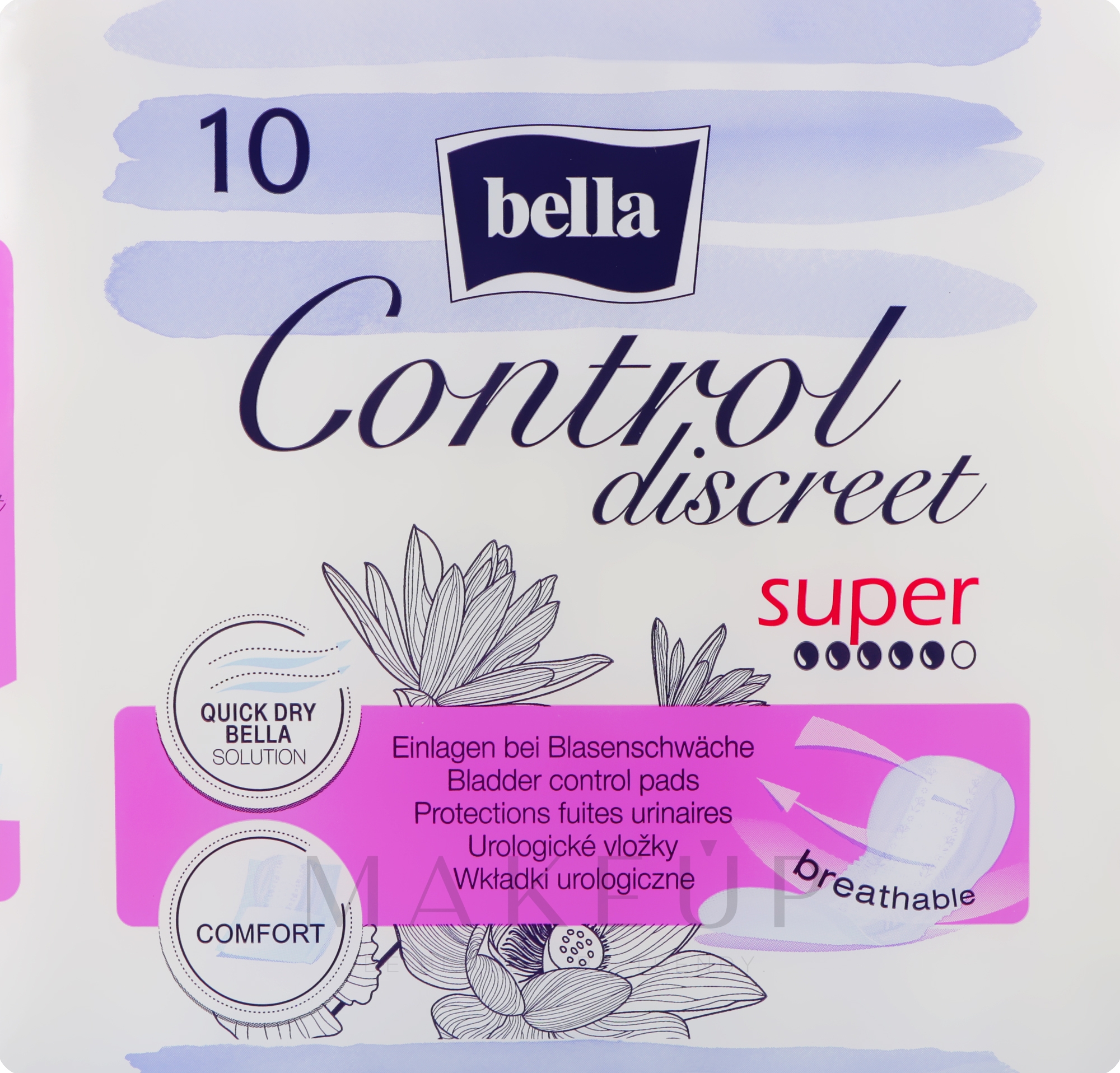 Einlagen bei Blasenschwäche 10 St. - Bella Control Discreet Super Bladder Control Pads — Bild 10 St.