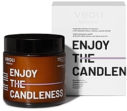 Körpermassagekerze mit 40% Sheabutter und Pflaumenkernöl - Veoli Botanica Enjoy The Candleness  — Bild N1
