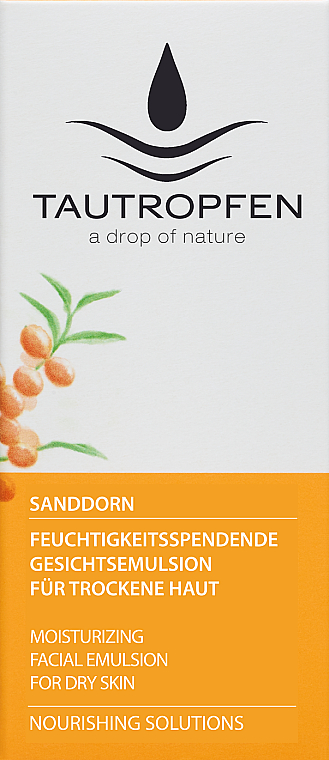 Pflegende Gesichtsemulsion mit Sanddorn - Tautropfen Sanddorn — Bild N1