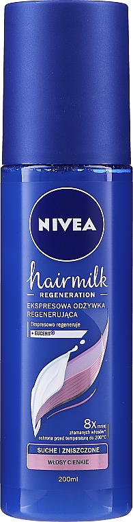 Regenerierende Haarkur ohne ausspülen für dünnes, trockenes und strapaziertes Haar - Nivea Hairmilk Conditioner