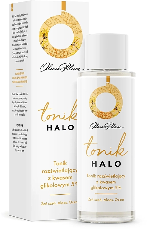 Aufhellendes Tonikum mit Glykolsäure 5 % - Olivia Plum Halo Illuminating Tonic — Bild N1