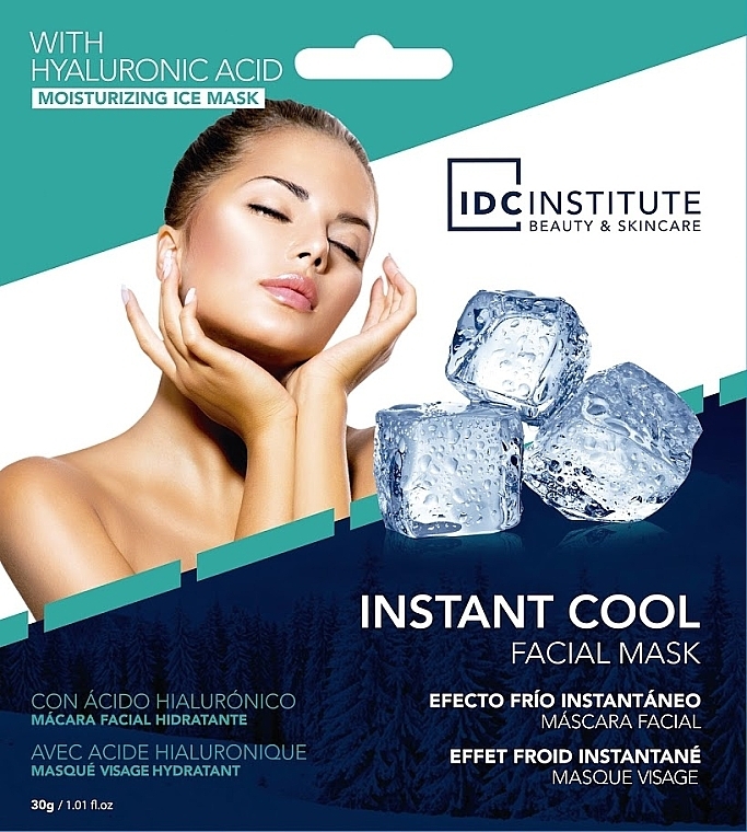 Feuchtigkeitsspendende Tuchmaske für das Gesicht mit Kühleffekt - IDC Institute Instant Cool Hyaluronic Acid Facial Mask — Bild N1