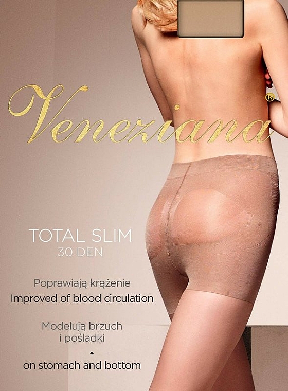 Strumpfhose für Damen Total Slim 30 Den visone - Veneziana — Bild N1