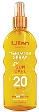 Düfte, Parfümerie und Kosmetik Sonnenschutz-Körperspray - Lilien Sun Active Transparent Spray SPF 20