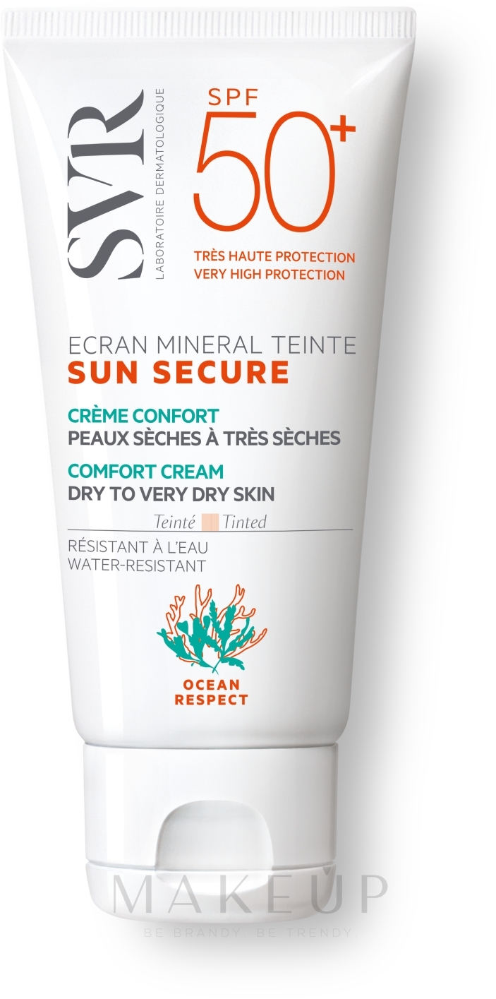 Getönte Sonnenschutzcreme für trockene und sehr trockene Haut SPF 50+ - SVR Sun Secure Ecran Mineral Teinte Comfort Cream SPF50+ — Bild 60 ml