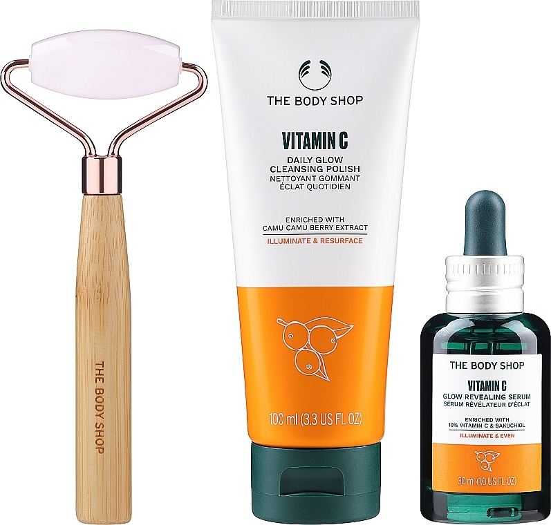 Gesichtspflegeset - The Body Shop Glow & Peace Vitamin C Skincare Gift Christmas Gift Set  — Bild N2